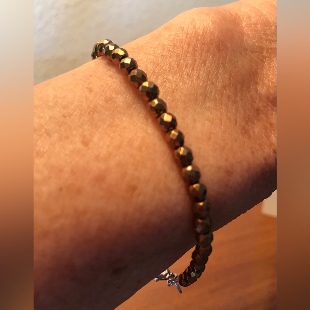 Faceted Hematite Bead Bracelet